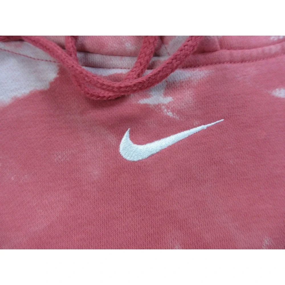 Nike Hoodie Womens Large‎ Pink White Tie Dye Center Swoosh Logo DJ7668-622